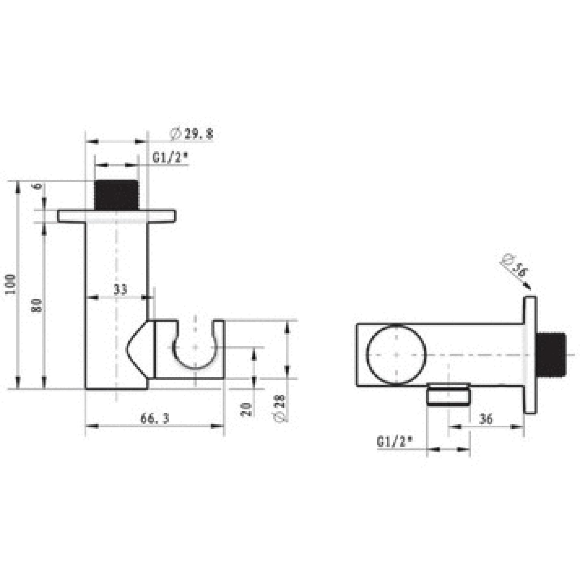 Подключение для душевого шланга с держателем душа Villeroy & Boch Universal TVC000462000K5