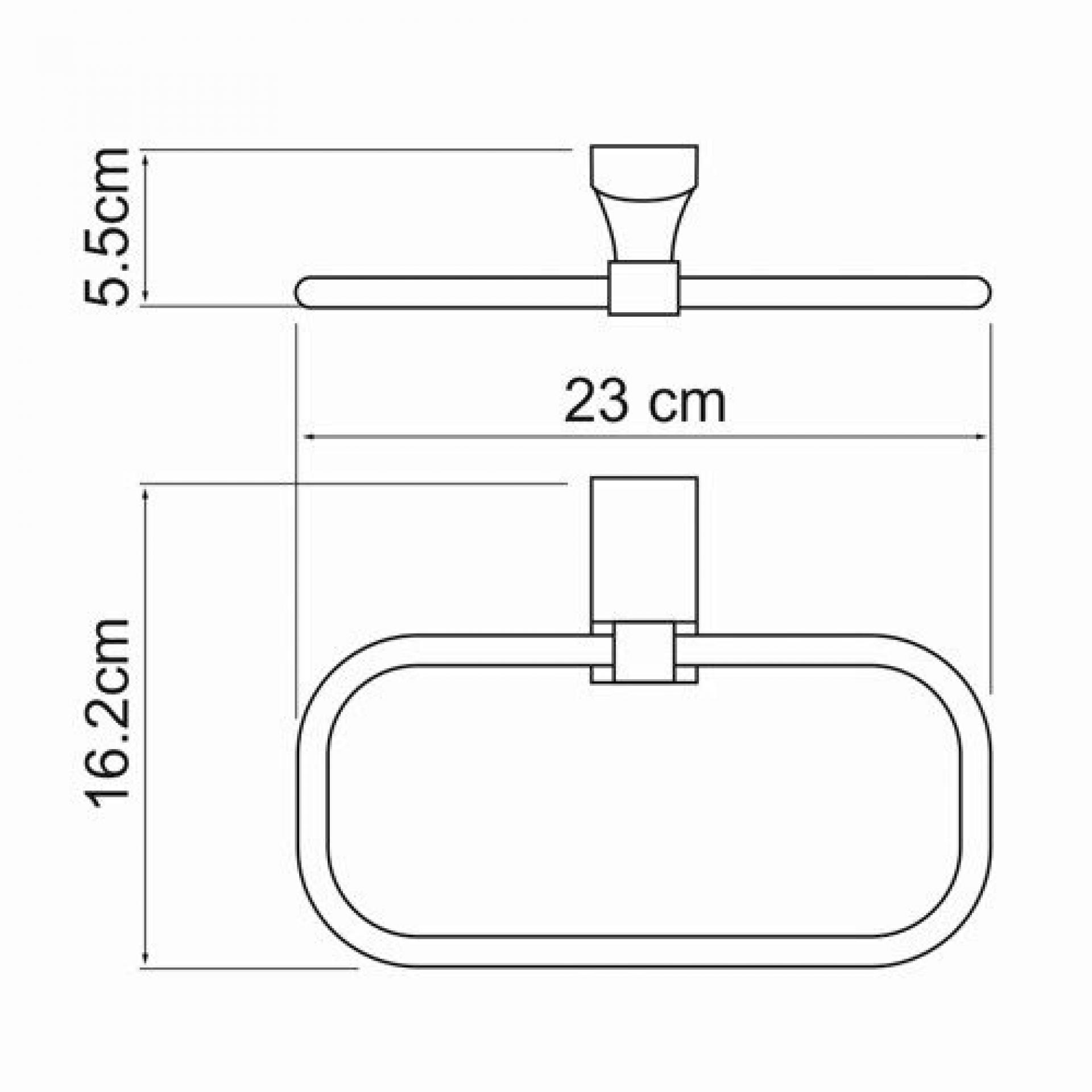 Полотенцедержатель 23 см WasserKRAFT Leine K-5060W, белый/хром