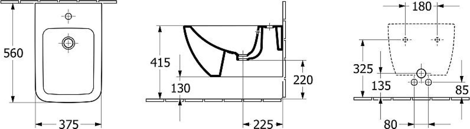 Подвесное биде Villeroy & Boch Venticello 441100R1, альпийский белый