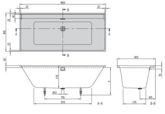 Акриловая ванна Villeroy & Boch Collaro UBA180COR2EV-RW