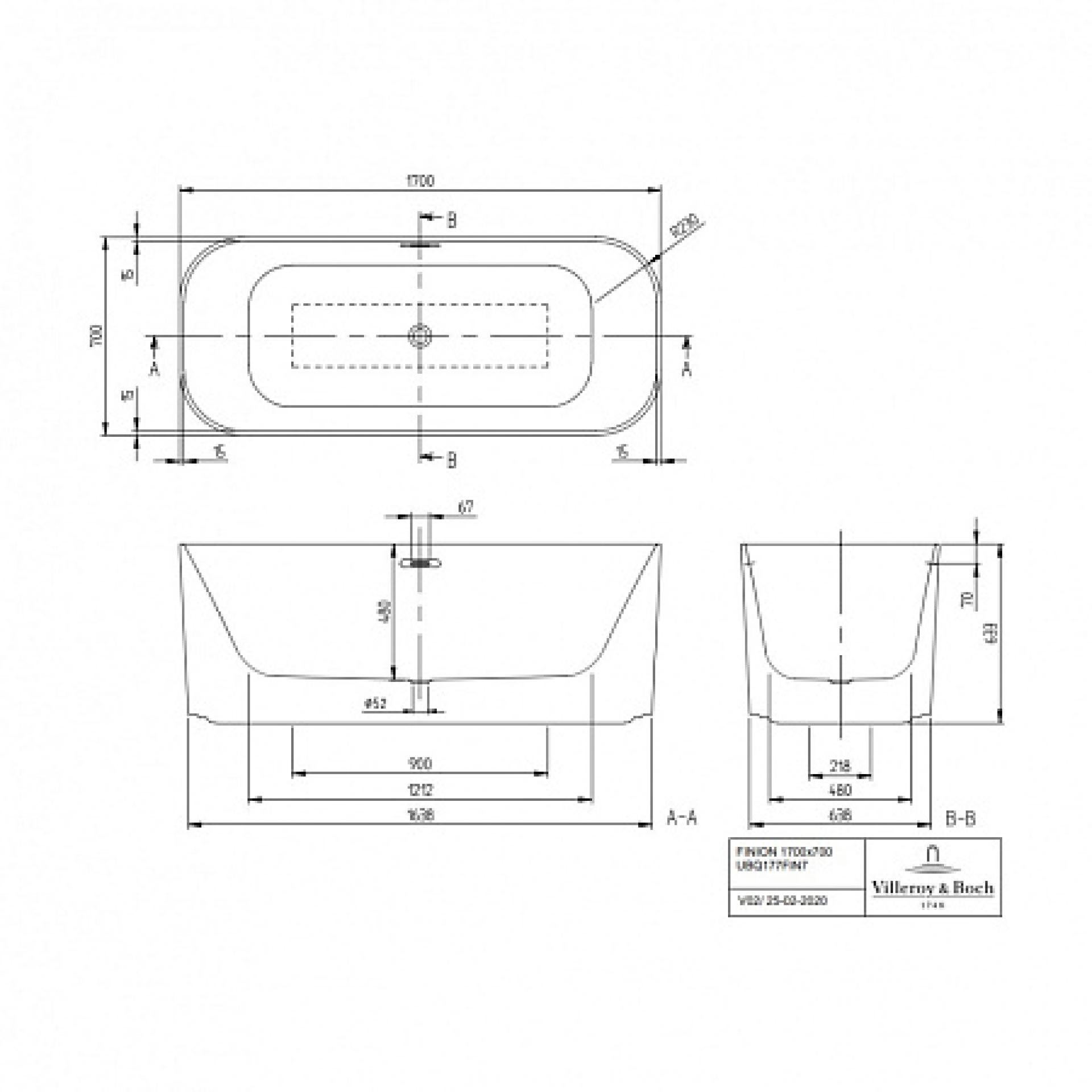 Акриловая ванна Villeroy & Boch Finion UBQ177FIN7N100V101 белый