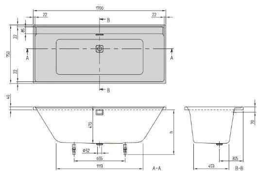 Акриловая ванна Villeroy & Boch Collaro UBA170COR2JV-01 белый