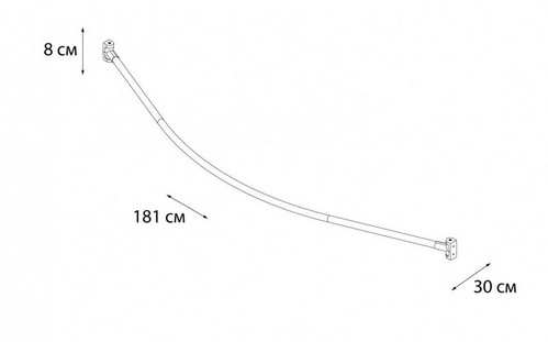 Карниз для ванной дуговой Fixsen нерж.сталь-хром max. 180 см.  FX-25144