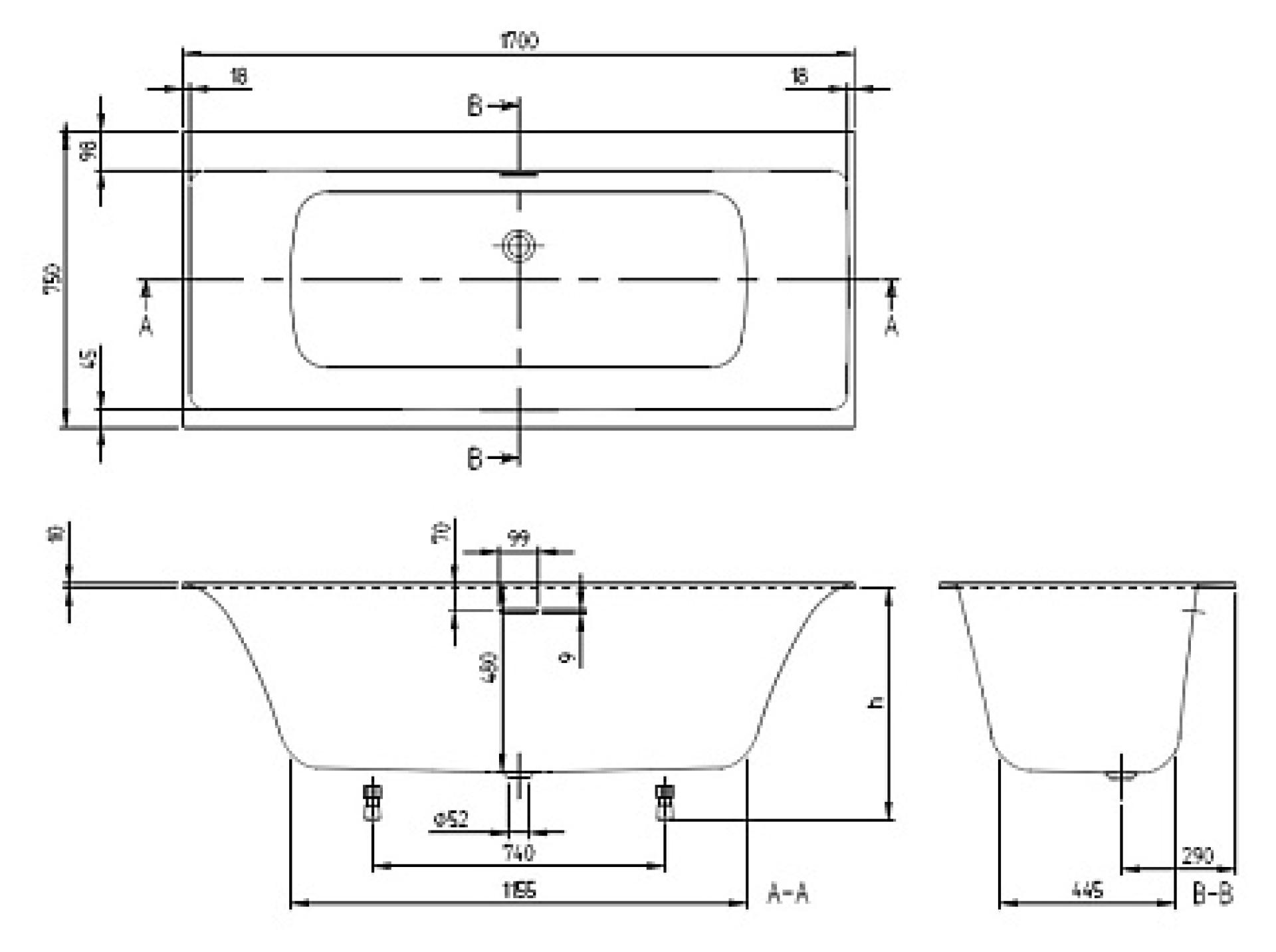 Акриловая ванна Villeroy & Boch Subway 3.0 UBQ180SBW2DV-01 белый