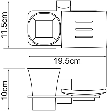 Держатель стакана и мыльницы Wasserkraft Exter 5226