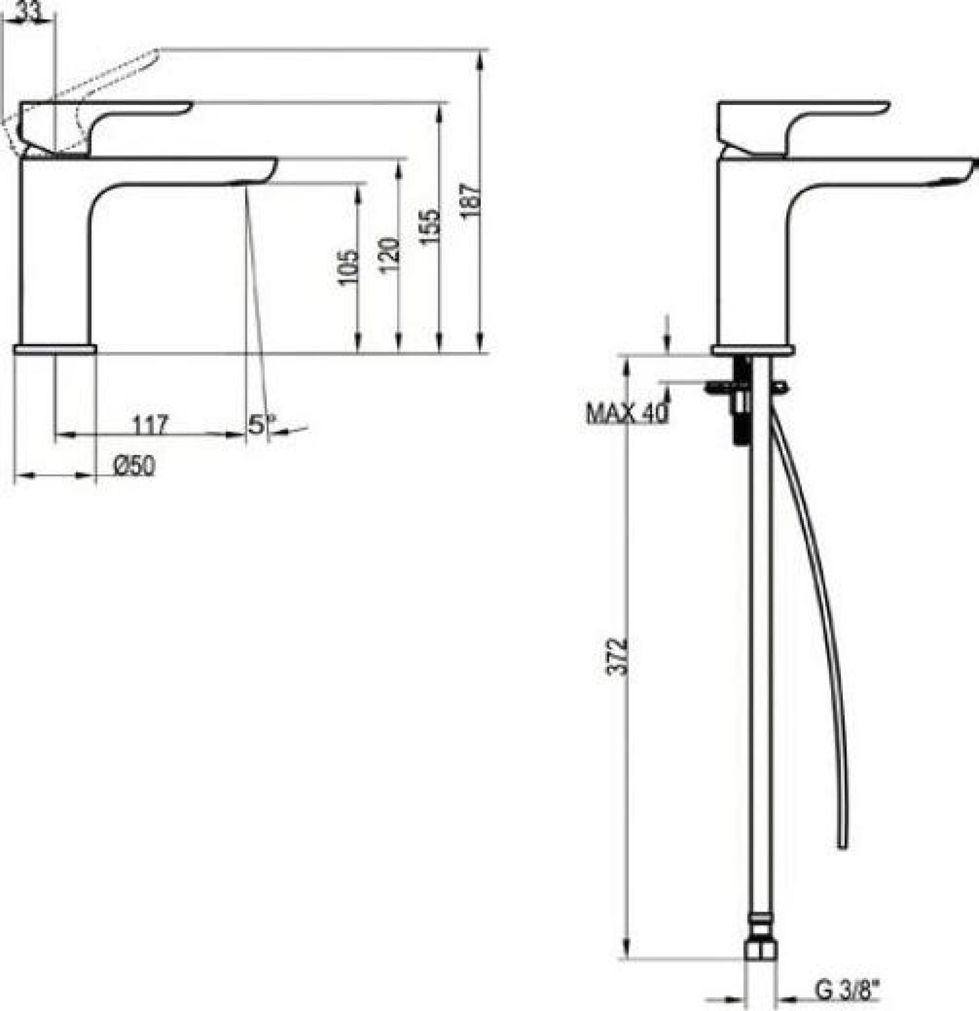 Смеситель Villeroy & Boch O.novo TVW10410311061 для раковины, хром