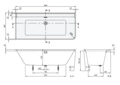 Акриловая ванна Villeroy & Boch Collaro UBA180COR9CS00VJ01 белый