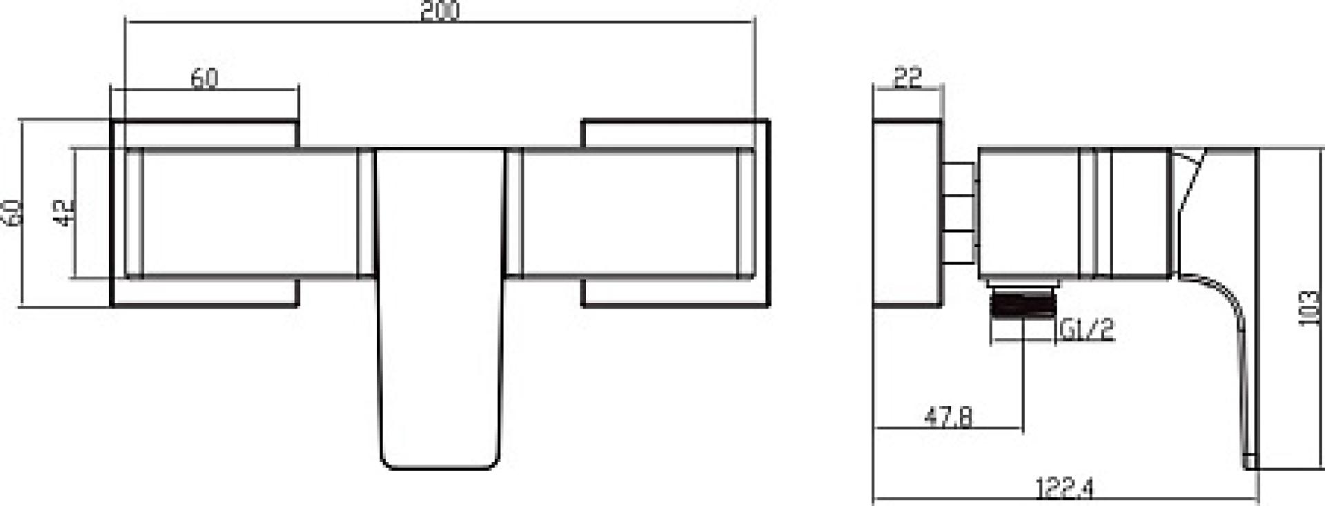 Смеситель для душа Villeroy & Boch Architectura Square TVS12500100061 хром