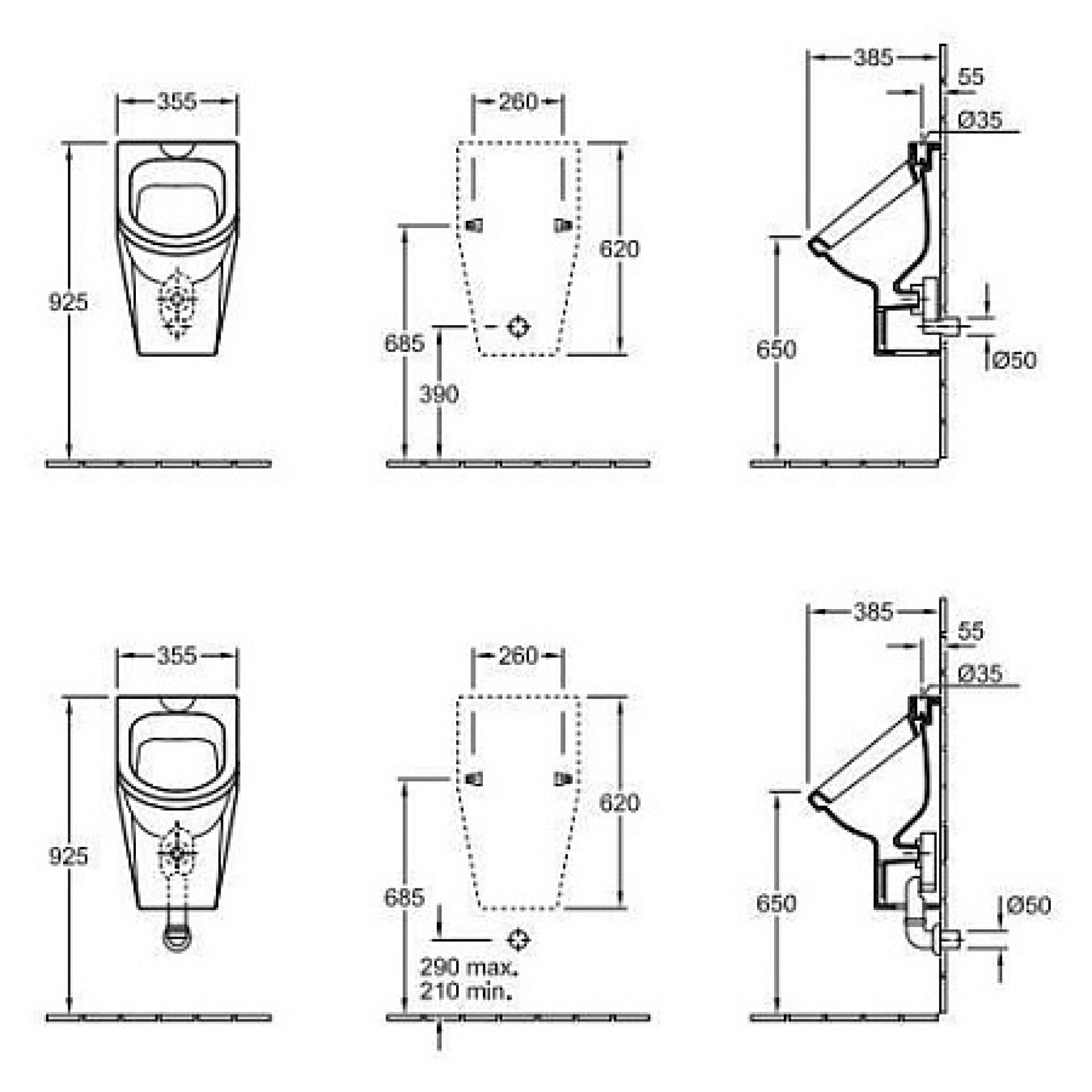 Подвесной писсуар Villeroy & Boch Architectura 55730001 белый