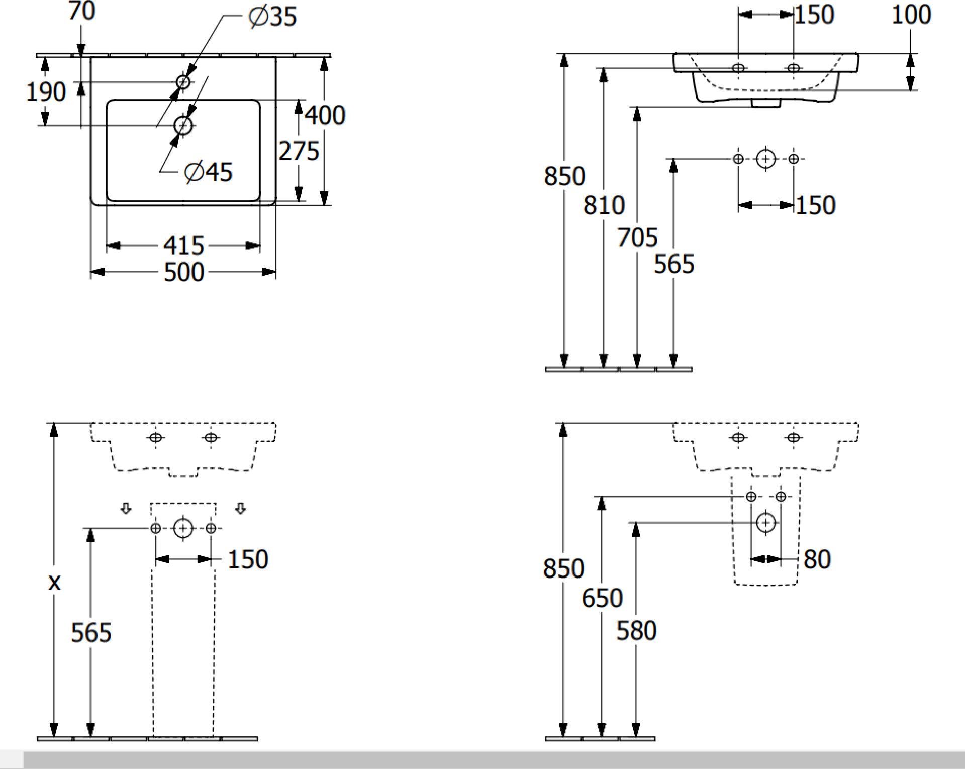 Раковина Villeroy & Boch Subway 3.0 4370FF01, белый