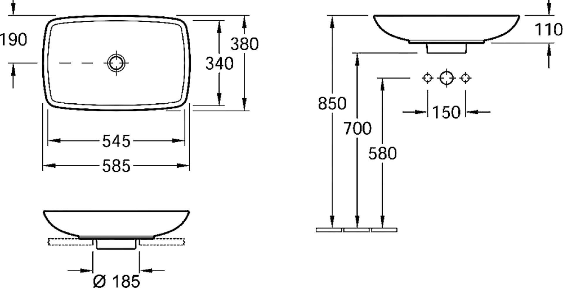 Раковина Villeroy & Boch Loop & Friends 5154 00R1 alpin CeramicPlus