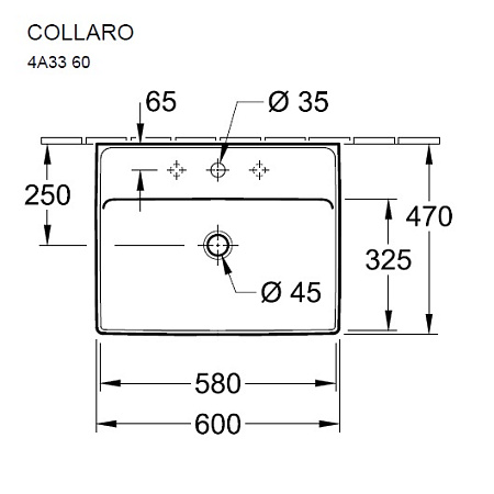 Раковина накладная Villeroy&Boch Collaro 4A366001 белый