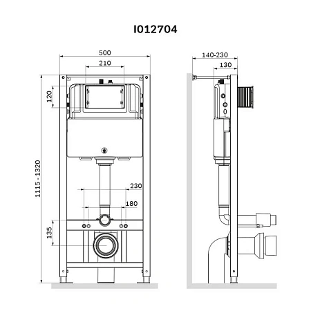 Инсталляция Am.Pm с безободковым унитазом Villeroy&Boch Venticello 4611 R0R1, сиденье микролифт клавиша белая, комплект