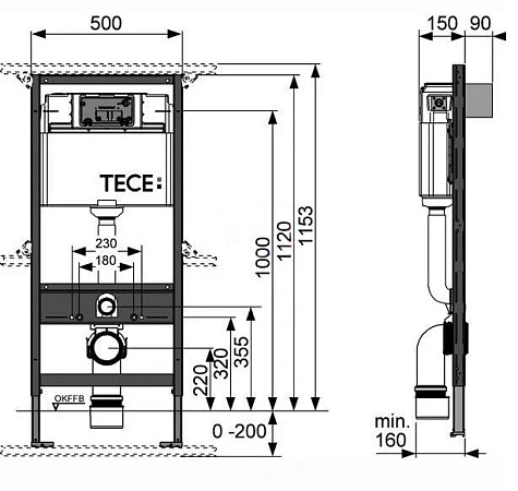 Инсталляция Tece с унитазом Villeroy&Boch Subway 5600 1001, сиденье микролифт, комплект  295558