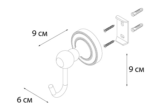 Крючок FIXSEN Antik одинарный FX-61105