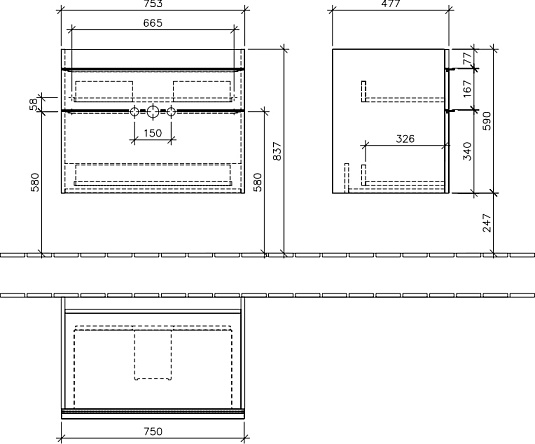 Тумба с раковиной Villeroy & Boch Venticello 80 A92504 white wood