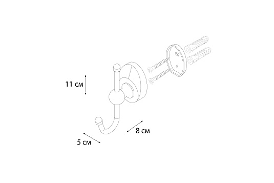 Крючок FIXSEN Europa одинарный FX-21805A