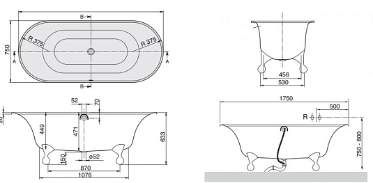 Квариловая ванна Villeroy & Boch UBQ175CEA7W0V белый